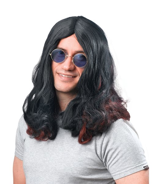 70's BLACK OZZY OSBOURNE ROCK STAR CELEBRITY WIG Mens Fancy Dress Costume eBay