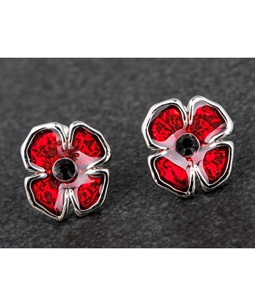 Equilibrium Poppy Stud Earrings Poppies in Gift Box Ear Ring Jewellery Novelty